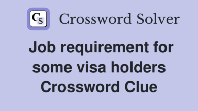 Job Requirement for Some Visa Holders Crossword Clue